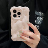 Glossy Light Pink 3D Bubble Texture Shockproof Case For iPhone 16 15 13 12 11 Pro Max 14 Plus Soft TPU Phone Back Cover