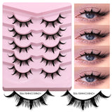 Manga Lashes 5 pairs Eyelashes Fluffy Soft Cross Natural Look False Lashes Wispy Natural Makeup Eyelash Extension