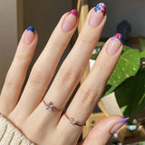 24Pcs Solid Nude Color Fake Nails with Jelly Glue Short Almond Press on False Nails Wearable Oval Finished Full Cover Nail Tips