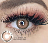 2Pcs Color Contact Lenses For Eyes Natural Colored Lens Yearly Cosmetic With Box Swan-Chocolate