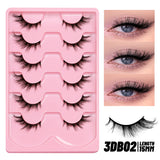 Fluffy Eyelashes 3D Mink False Lashes Fluffy Soft Cross Manga Lashes Wispy Volume Mink Lashes Dramatic Makeup