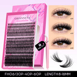 Fluffy Lash Clusters Kit Thick 60-100D Volume Eyelash Clusters Wispy Individual Lashes Cluster Eyelash Extensions DIY
