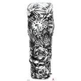 Full-arm Tattoo Stickers With The Crown Of The Virgin Of Jesus And Lion Waterproof Tattoo Stickers