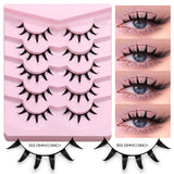 Manga Lashes 5 pairs Eyelashes Fluffy Soft Cross Natural Look False Lashes Wispy Natural Makeup Eyelash Extension