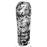 Full-arm Tattoo Stickers With The Crown Of The Virgin Of Jesus And Lion Waterproof Tattoo Stickers