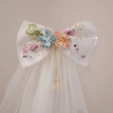 Floral Flower Girl Dress Lace Flowers Sleeveless Princess Toddler Kids Wedding 1st Birthday Pageant Party Gown J404A