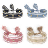 Hand Woven Bracelets Adjustable Studded Stars Bracelet Fashion Jewelry Gifts