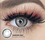 2Pcs Color Contact Lenses For Eyes Natural Colored Lens Yearly Cosmetic With Box Diamond-Gray