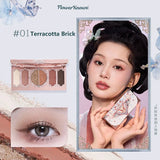 Flower Knows Swan Ballet Eyeshadow Palette Matte Fine Shimmer Pearl Face Palette 6 Colour Glitter Eye Shadow