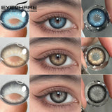 EYESHARE 1 Pair Colored Contact Lenses for Eyes Beautiful Pupil Blue Contact Lenses Gray Lenses Yearly Use Cosmetic Eye Lenses