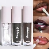 Jelly Black Lip Oil Water Gloss Mirror Lip Glaze Moisturizing Translucent Lipstick Lighten Wrinkle Clear Lip Tint Plumping