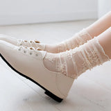 1/2 Pairs Women Thin Socks Summer Ultra Breathable Transparent Lace Socks Fishnet Lolita Soft Sexy White ins Mid Socks Woman