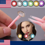 Halloween Colored Contact Lens Case Clip Stick Tweezers Combination Box Piece Clip Set Natural Color Lenses with Contacts Case