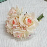 Moisturizing 5Head Rose Flower Bouquet Latex Real Touch Artificial Flowers Wedding Bridal Bouquet Birthday Party Home Decor Rose