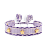 Hand Woven Bracelets Adjustable Studded Stars Bracelet Fashion Jewelry Gifts