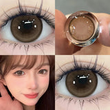 2Pcs Yearly  Color Colored Contact Soft Circular Lenses Beauty Pupil Gray Brown Eyes Black Makeup Blue Lens