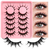 False Eyelashes Cat Eye Fluffy Faux Mink Lashes Wispy Lashes Dramatic Long Thick Volume Mink False Eyelashes Makeup