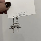 Y2K Goth Liquid Heart Star Pendant Earrings Women Zircon Love Dangle Earring Gothic Irregular Tassel Earrings