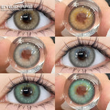 EYESHARE 1Pair New Colored Contact Lenses for Eyes Brown Lenses Green Eye Lenses Gray Pupils Yearly Cosmetic Eye Contact Lens