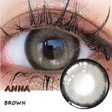 Eyes Colour Contact Lens Mate Case Water Container Travel Kit Box Anna Brown