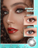 1 Pair Colored Contact Lenses for Eyes Myopia Lenses Gray Lenses Blue Lenses with Diopters Prescription Lenses