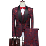 Spring Autumn New Men's Casual Business Boutique Suit Three Piece Set / Men's Coat Jacket Pants Vest Trousers Waistcoat