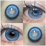 1 Pair(2pcs) Myopia Contact Lenses for Eyes Pupils Prescription Lenses With Diopters Fashion Blue Green Eye Color Lenses