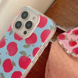 Fashion Pear Strawberry Apple Glitter Phones Case for IPhone 13 14 15 16 Pro Max 14pro 15pro 13pro Shockproof Cute Bling Cover
