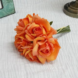 Moisturizing 5Head Rose Flower Bouquet Latex Real Touch Artificial Flowers Wedding Bridal Bouquet Birthday Party Home Decor Rose