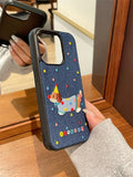 Fashion Denim Embroidery Polka Dot Dachshund Soft Back Cover For iPhone 16 Plus 11 12 13 14 15 16 Pro Max Phone Case
