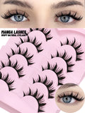 Manga Lashes 5 pairs Eyelashes Fluffy Soft Cross Natural Look False Lashes Wispy Natural Makeup Eyelash Extension