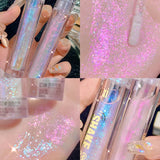 1PCS Diamond Glitter Liquid Eyeshadow Highlighter Lying Silkworm Shiny Brightening Makeup Waterproof Lasting Women Beauty Tools