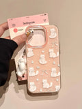 Lovely Cute Cat Silicone Phone Case For iPhone 16 15 14 13 Pro Max 15Pro 14Pro 16Pro Shockproof Cartoon Fashion Soft Cover Funda