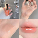 Glass Lip Oil Purple Jelly Violet Transparent Plumper Lip Gloss Makeup Nutritious Liquid Lipstick Brush Lip Care