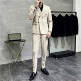 Full Suit for Men Trends Costumes Blazer High Quality 2 Piece Outfit Set Man Slim Fit Elegant Ceremony Pants Gentleman