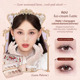 Flower Knows Swan Ballet Eyeshadow Palette Matte Fine Shimmer Pearl Face Palette 6 Colour Glitter Eye Shadow