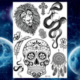 Women Girl Big Arm Owl Fake Tattoo Temporary Henna India Tatoo Stickers Custom Mandala Flower Black Turtle Tattoos Lace