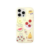 Korean Cute Summer Fruit Watermelon Pear Pattern Phone Case for Iphone 15 16 14 13 Pro Max 16pro 15pro 14 Cover Women Girl Case