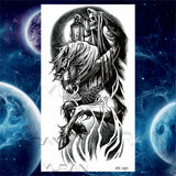 Large Lion Temporary Tattoos For Women Men Tiger Wolf Vampire Forest Flower Crown Compass Fake Tattoo Sticker Arm Body Tatoos