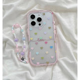 Cute Colorful Love Heart Phone Case for IPhone 13 Funda IPhone 16 15 14 Pro Max 15 pro Lovely Clear Silicone Soft Fashion Cover