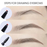 Waterproof Rotatable Gray Brown Eyebrow Pencil Lasting No Blooming Triangle Smooth Matte Double Head Eyebrow Tattoo Pen Makeup