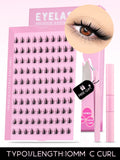 DIY Lash Kit 10-18mm Manga Lashes Mixed Tray Lash Clusters Individual Eyelashes Kit with Lash Bond DIY Lashes