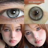 (2pcs)1Pair Myopia Color Contact Lenses for Eyes Fashion Prescription Lenses Beauty Pupils Blue Green Brown Grey Lenses