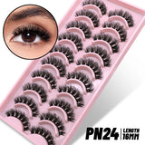 Lashes 5/10 Pairs 3D Faux Mink Lashes Fluffy Soft Wispy Volume Natural long False Eyelashes Reusable Eyelashs Makeup