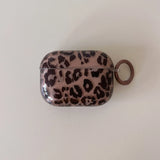 fashion luxury transparent leopard print pattern black love heart Pendant for airpods 4 3 1 pro 2 soft silicone protection case