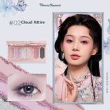 Flower Knows Swan Ballet Eyeshadow Palette Matte Fine Shimmer Pearl Face Palette 6 Colour Glitter Eye Shadow