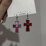 Y2K Goth Liquid Heart Star Pendant Earrings Women Zircon Love Dangle Earring Gothic Irregular Tassel Earrings