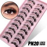 Lashes 5/10 Pairs 3D Faux Mink Lashes Fluffy Soft Wispy Volume Natural long False Eyelashes Reusable Eyelashs Makeup