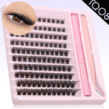 Eyelash Clusters Kit DIY Lash Extension Kit Lash Bond And Seal And Eyelash Tweezers With Waterproof Strong Hold