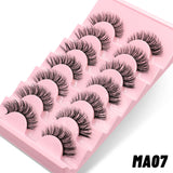 5/10 Pairs Natural False Eyelashes Manga Lashes 3d Faux Mink Lashes Soft Winged Natural Realistic Eyelash Extension